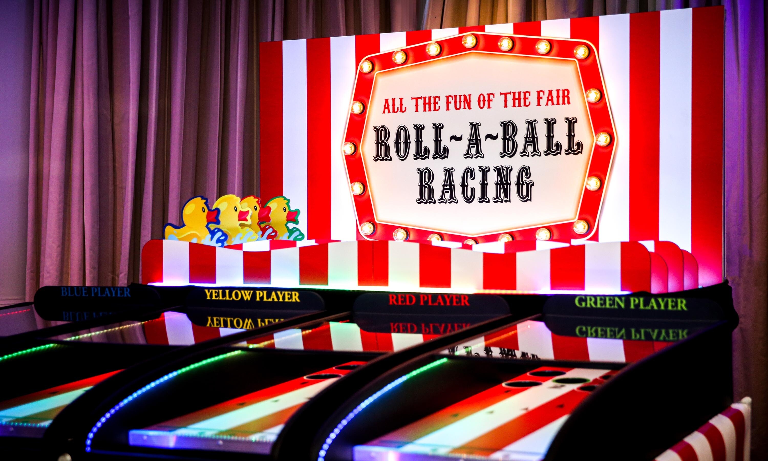 Roll a Ball Racing Funfair Game Hire Ducks Game Clownfish Events Corporate Party Ideas Woodlands